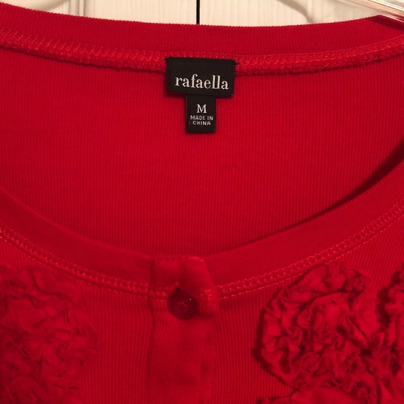 Rafaella Red Button Down Sweater - Picture 3 of 3